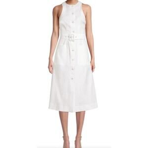 Ted Baker Dress Jancita linen blend sleeveless midi size 3 (US 8)